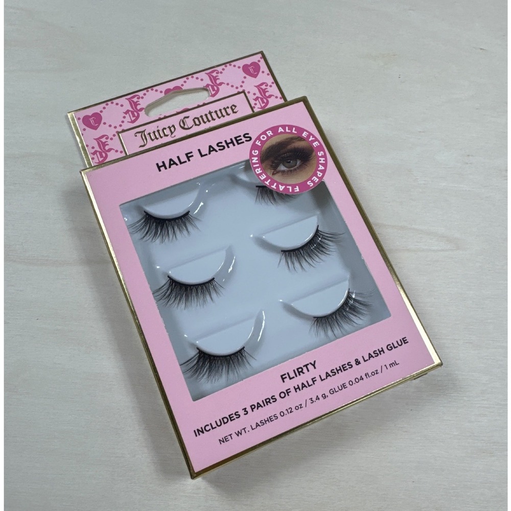 Juicy Couture Flirty Half Lashes 3 Pairs Set with Glue Full Volume Medium 20mm
